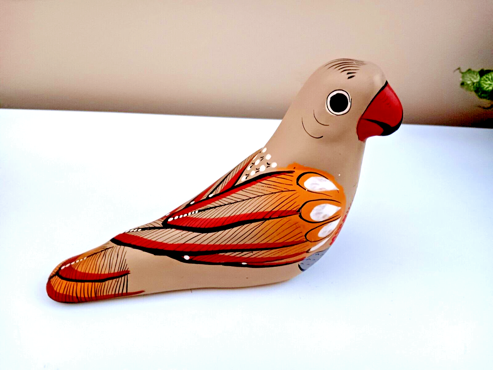 Colorful Hand Painted Tonala Talavera Quail Mexican Folk Art Clay Pottery Bird