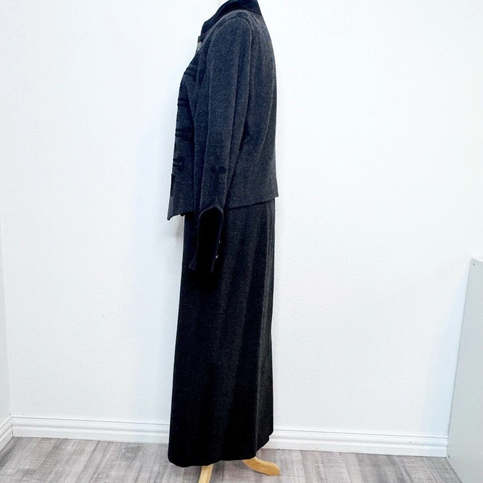 Vintage Cambridge Dry Goods Wool Skirt Suit Size 8/10 Gray Military Western - Image 3 of 4