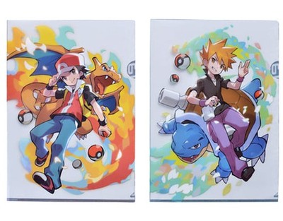 Pokemon Red Green Trainer A4 Clear File 2pc Set Official