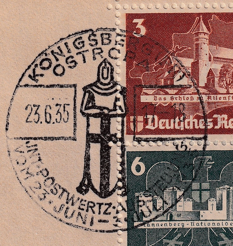 Stamp Germany Mi 576-9 Cover Sheet 1935 3rd Reich Ostropa Konigsberg FDC U - Image 4 of 4