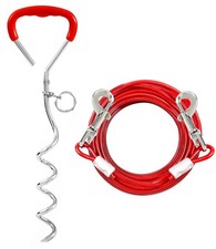 Dog Stake Tie Out Cable,Dog Runner for Yard Tie Out Stake, Dog Chains for Dog...