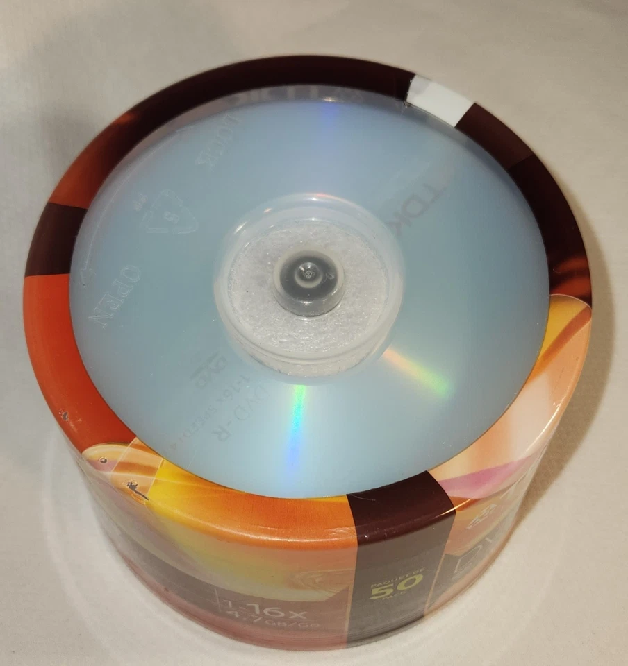 New Blank DVD TDK DVD-R 50 Pack 1-16x 4.7GB Recordable Writable Discs Spindle - Image 4 of 4