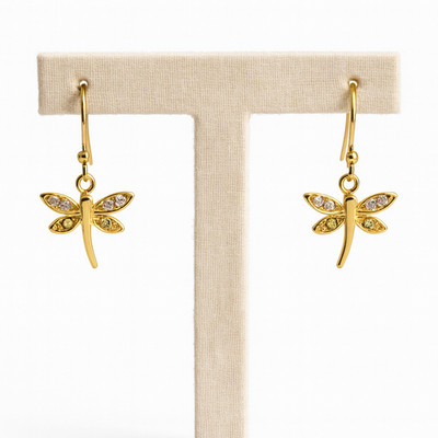 Dragonfly Gold Earrings