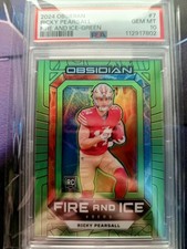 PSA 10 OBSIDIAN RICKY PEARSALL RC /5 FIRE AND ICE GREEN #7