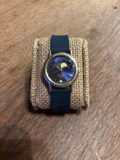 Seiko Alba Success Vintage Moon Phase Watch Quartz Battery Dead Blue Strap