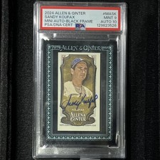2024 Topps Allen & Ginter Sandy Koufax Mini Autograph Black Frame /25 MA-SK