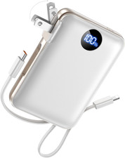 Portable Charger with Built-In Cables  Wall Plug, 10000Mah Power Bank, 4 Output