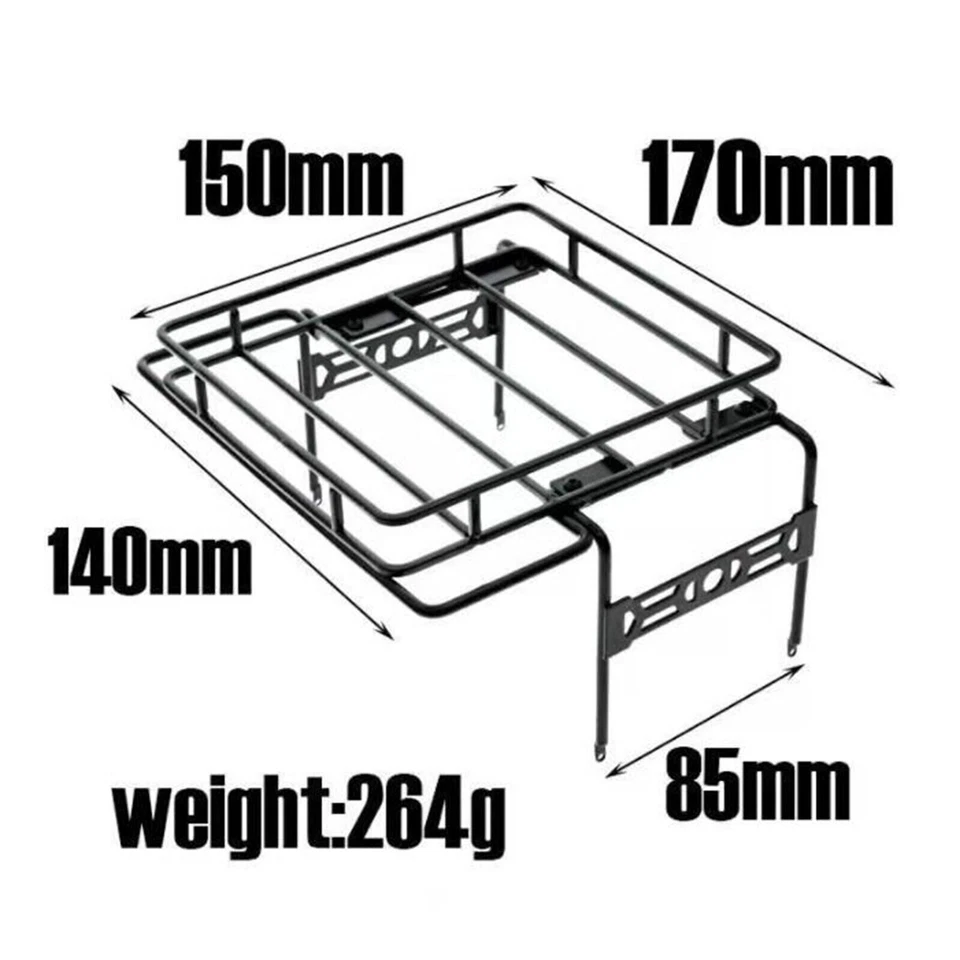 Metal Luggage Carrier Roof Rack for 1/10 RC SCX10 90046 D90 Wrangler Crawler Car - Image 2 of 4
