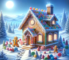 Christmas Gingerbread House WINDOW CLING Size 9.1" Vinyl