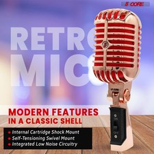 5 Core Retro Dynamic Vocal Iconic Microphone Vintage Classic Unidirectional Mic