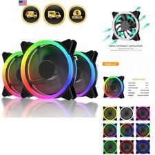 120mm RGB Case Fan High Airflow Quiet LED PC Fan 3 Pack