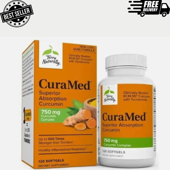 Terry Naturally CuraMed 750mg- Antioxidant Supplement 120 softgels-FREE DELIVERY
