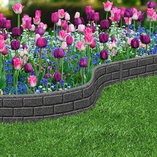 Garden Gear Ultra Curve EZ Border Edging 122cm Brick Effect Rubber with Spikes