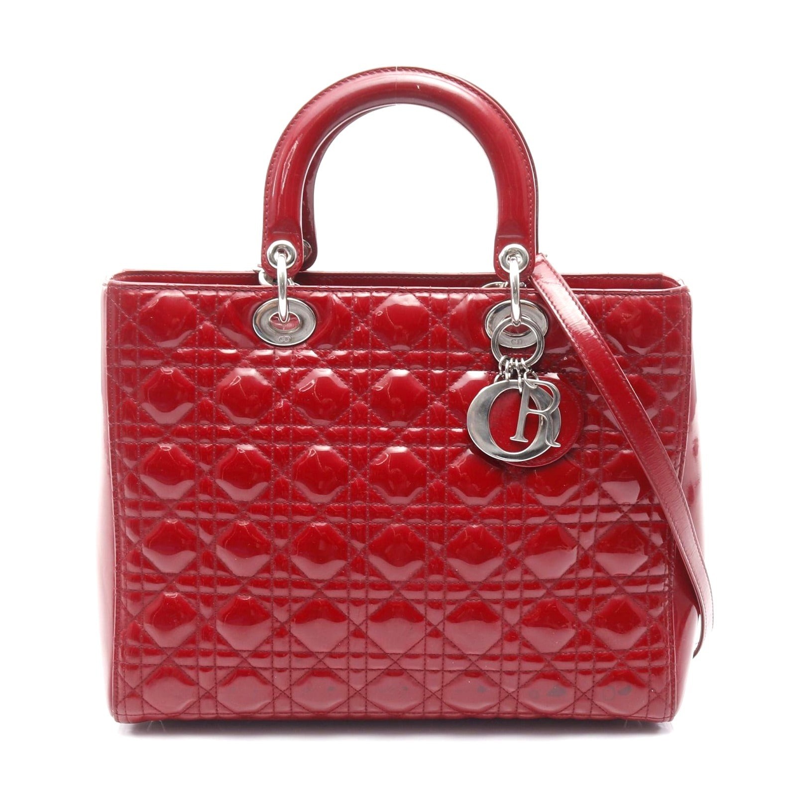 Dior Lady Dior Large Cannage Handbag in Red for Women One Size