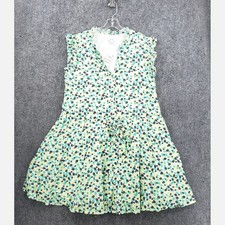 NEW On 34th Ruffle Short Dr Dress Womens 2XL Green Fit And Flare Maxi Midi Linen