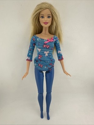 Barbie Made To Move 2014 Articulated Blonde Hair Permanent Blue Jeans Flexible 