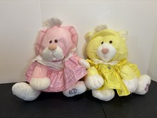 Vintage Fisher Price Puffalump Yellow Cat  Pink Bunny 1980  s