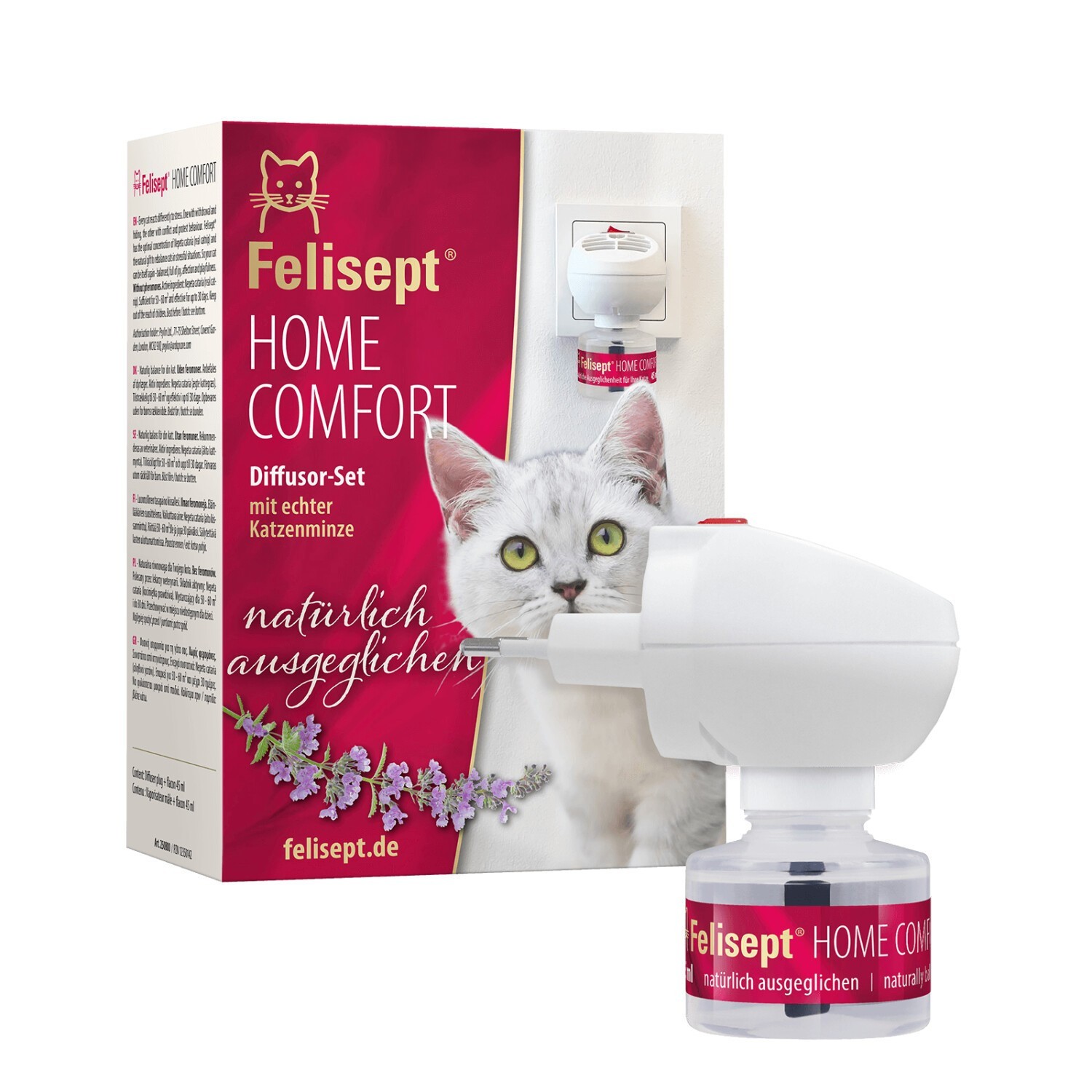 Felisept Home Comfort Set  45 ml – Beruhigung für Katzen, Aroma-Diffusor