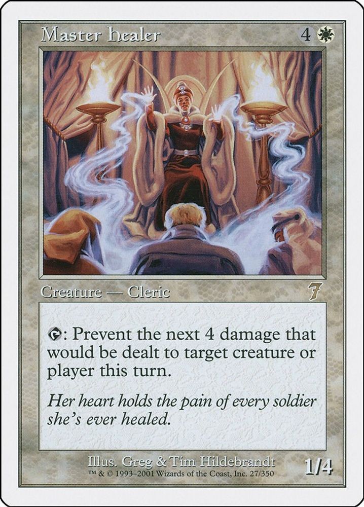 2001 Magic: The Gathering: 7th Edition Master Healer (#27, Rare, Lightly Played)