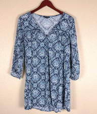 American Eagle Outfitters Paisley Dress Womens S Blue Bohemian Hippie Retro 943
