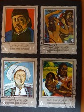 Yémen, république arabe 1968 - YT n° 192 & PA82, 4 valeurs oblitérés - Tableaux