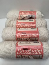 4- 3oz Skeins-CARON "DAZZLEAIRE" Acrylic/Nylon YARN Off White