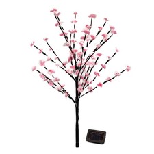 Solar Powered Garden Stake Cherry Blossom Tree with Lights Outdoor Pink