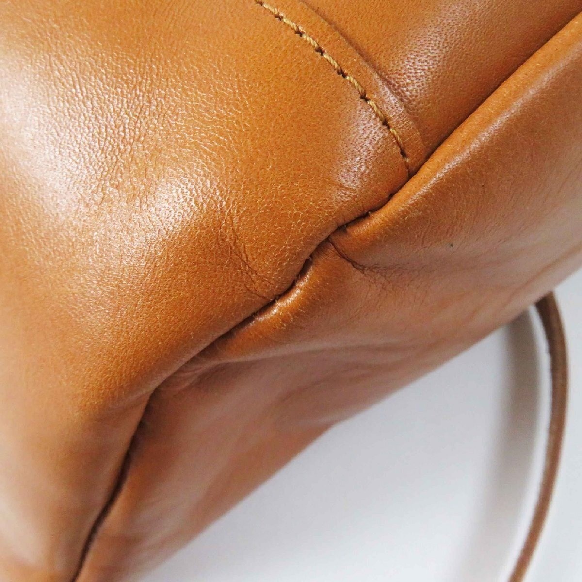 JACK GOMME ATELIER Series Logo Embossed All Leather Backpack Camel Women's