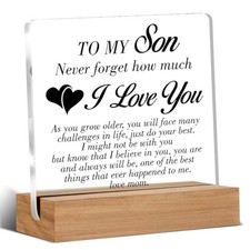 I Love You Gifts for Son from Mom, To My Son Acrylic Plaque Gifts for Sons