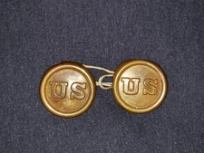 US Army Civil War Indian Wars cavalry horse bridle rosette pair brass U.S.