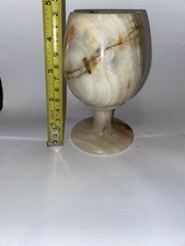  Vintage Polished Onyx Stone Goblet *Fantasy*