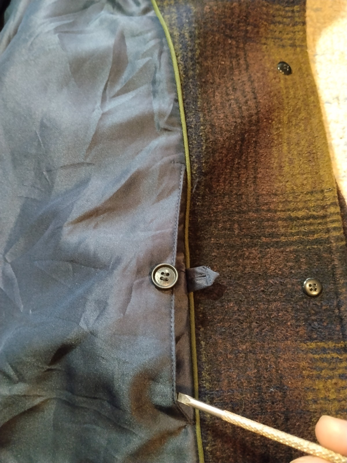 pendleton wool blend Topper Coat Large Olive Gree… - image 10