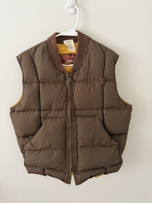 Vintage Walls Blizzard Pruf Down Puffer Vest Brown Made In USA Mens Medium 38-40
