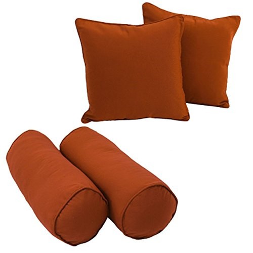 Blazing Needles Double-corded Solid Twill Throw Pillows with Inserts (Set of 4)