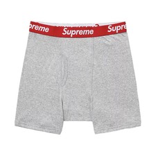 Supreme x Hanes 4-Pack Boxer Briefs Grey,Size Medium