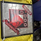 Vintage Red Dog Protected By Chain  Beer Sign Plank Road Brewery Mirrored