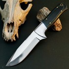 8.9" D2 Steel Hunting Knife Full Tang Micarta Handle Fixed Blade + Sheath — photo 2