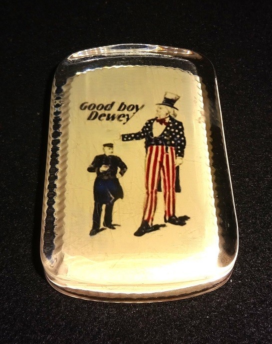 Uncle Sam & Dewey political statement paperweight