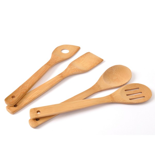 GrÄWe KochlöFfel Set Bambus BambuslöFfel Kochbesteck RüHrlöFfel Pfannenwender-image