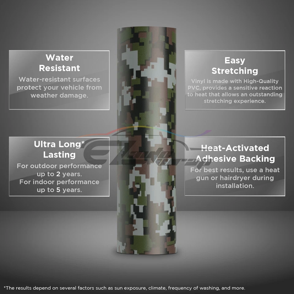 Camuflaje Digital Ejército Verde Militar Mate Vinilo Adhesivo Envoltura Calcomanía Hoja Película Foto 4 de 4