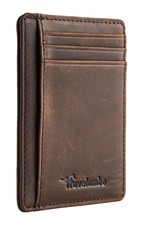 Slim Wallet Front Pocket Minimalist Leather RFID Blocking Medium Size