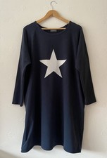CHALK Brody Star T-Shirt Dress Navy & White OS Pockets Oversized