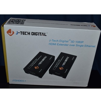 NEW! J-Tech Digital 3D 1080P HDMI Extender Over Single Ethernet Model JTDHDEX-1