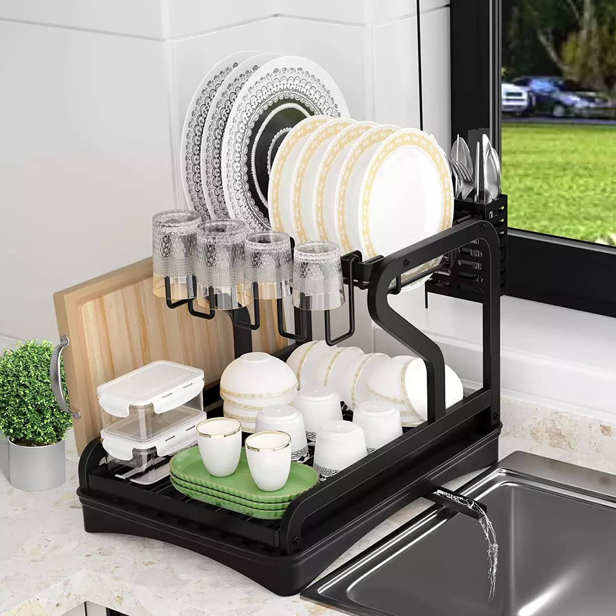 Clean dish store drying rack