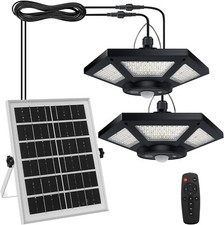 Solar Shed Light Indoor Outdoor 180LED Dual Head Solar Powered Pendant Daytime