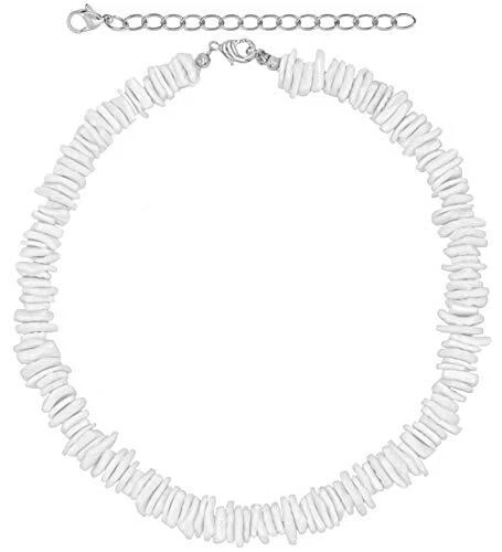White Puka Shell Necklace Hawaiian Seashell Necklace for Men VSCO