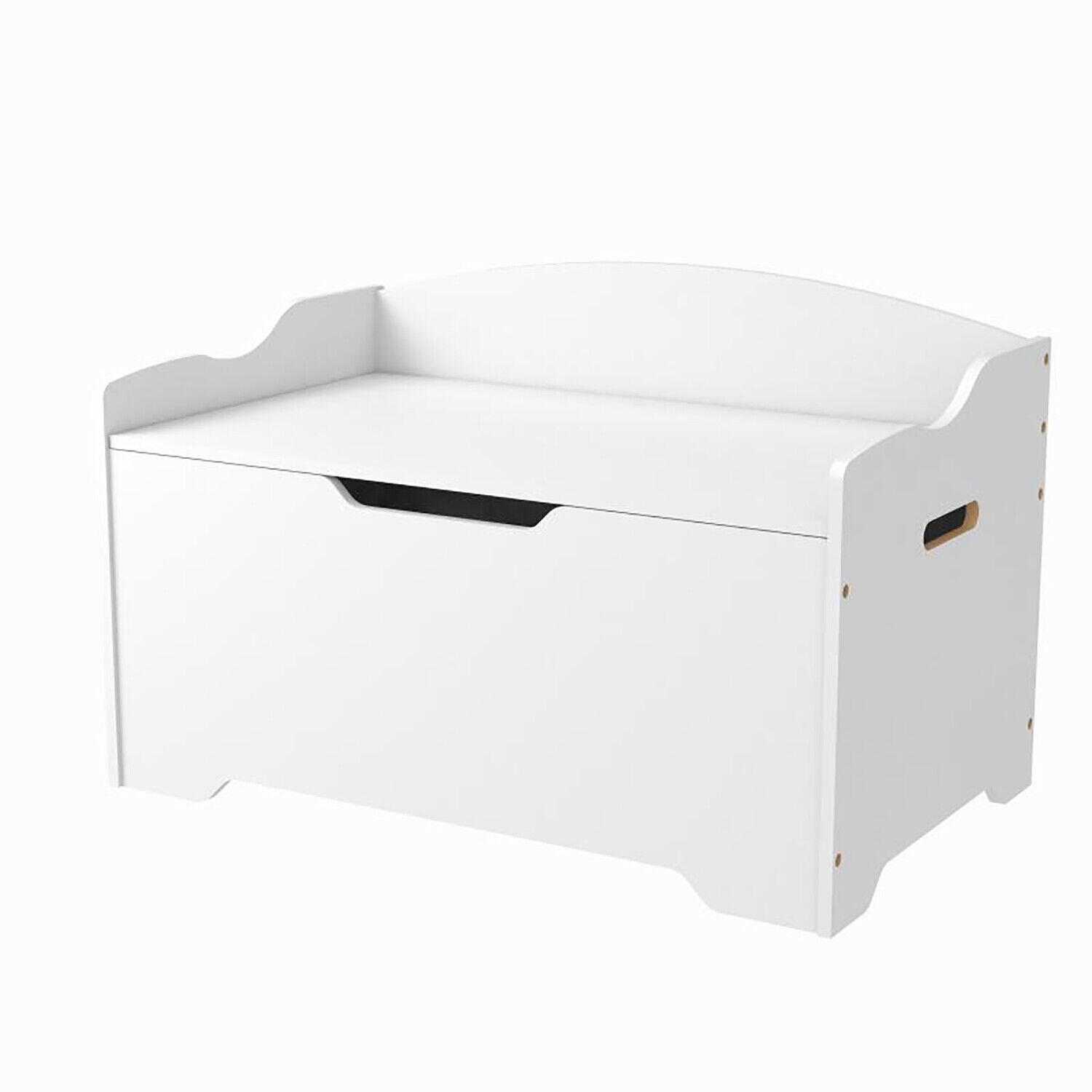 White Wooden Large Storage Chest Toy Chest Clothes Bedding Laundry