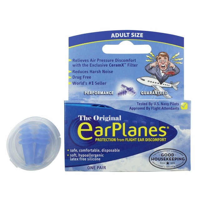 Earplanes Earplugs Flight Ear Protection Air Pressure Safe Soft Fly