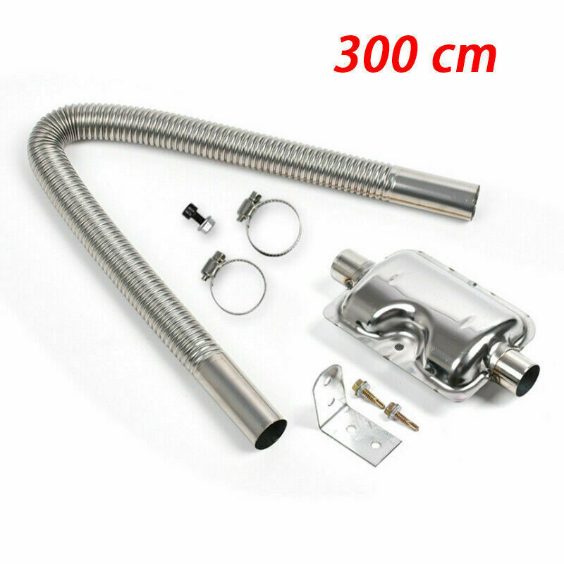 300cm Stainless Steel Exhaust Pipe Silencer Car Parking Air Diesel