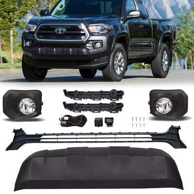 For 2016-2023 Toyota Tacoma SR Front Grille Valance Fog Light Bezels Bracket Set